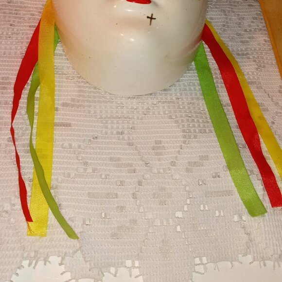 BEAUTIFUL COLORFUL WALL DECOR CERAMIC FACE OF A TEAR DROP AND CROSSMADE IN TAWAN - Picture 3 of 7